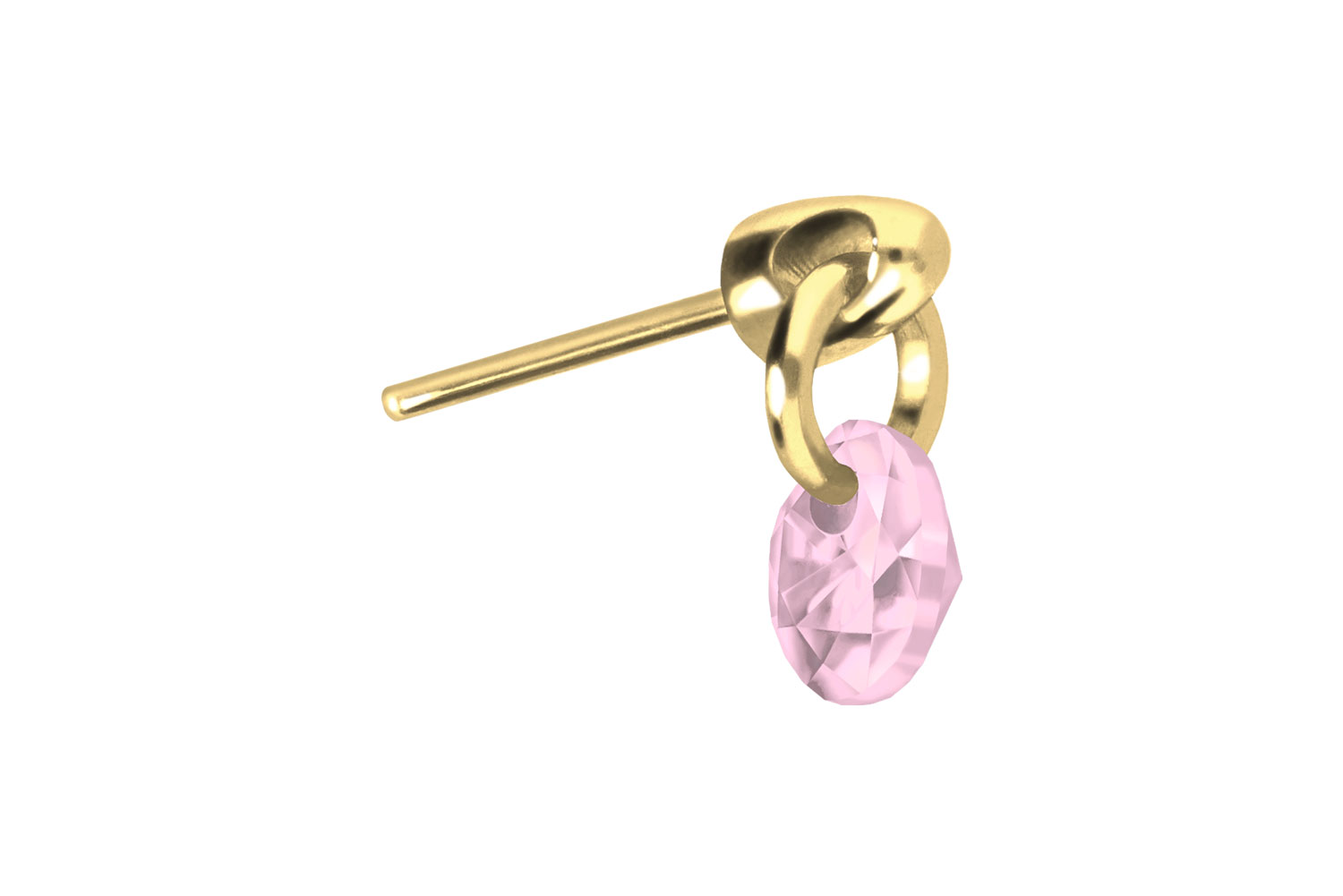 Titan Aufsatz mit Push Pin RUNDER KRISTALL von Piercingline